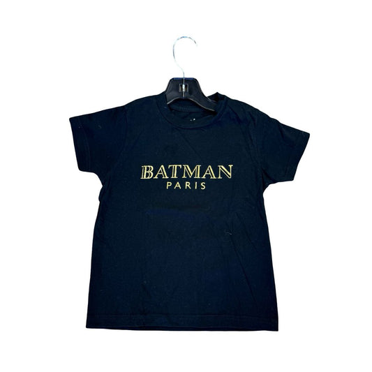 Paper Plain Black Short Sleeve Batman Paris T-Shirt, 4 years