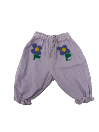Bobo Choses Flower Lavendar corduroy pants, 3 months