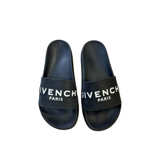 Givenchy Black Flat Mules in Rubber, Euro 35 big kid