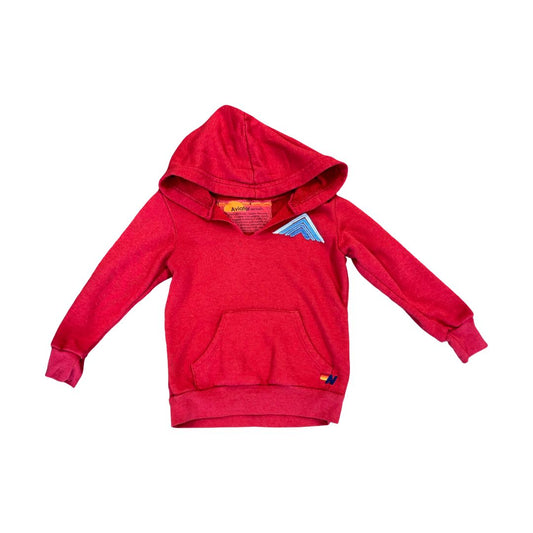 Aviator Nation Red Pullover Sweater with Blue Stripes, 4 years