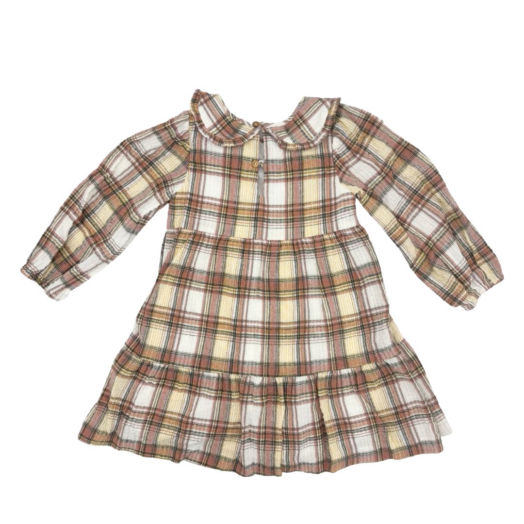 Zara Brown, Red, White Gingham Patterned Dress, 4-5 years