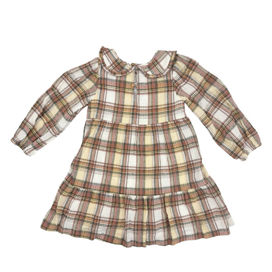 Zara Brown, Red, White Gingham Patterned Dress, 4-5 years
