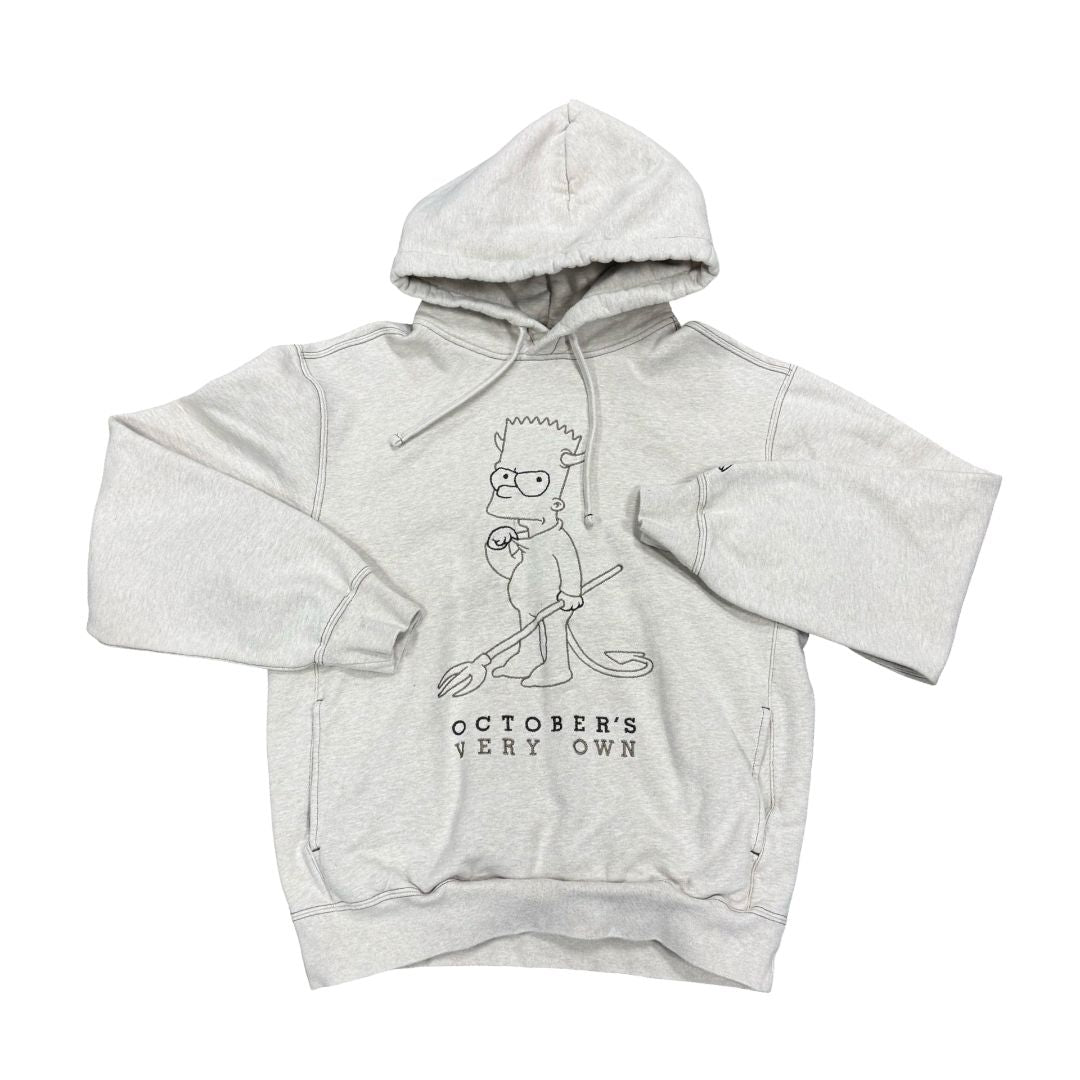 OVO Oatmel Simpsons Hooded Sweatshirt with Bart Graphic, small