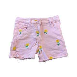 Stella McCartney Pink Denim Shorts with Yellow Flowers, 4 years