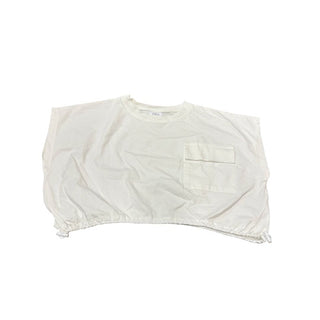 Zara White Cropped T-Shirt with Scrunched Bottom, 9-10 years