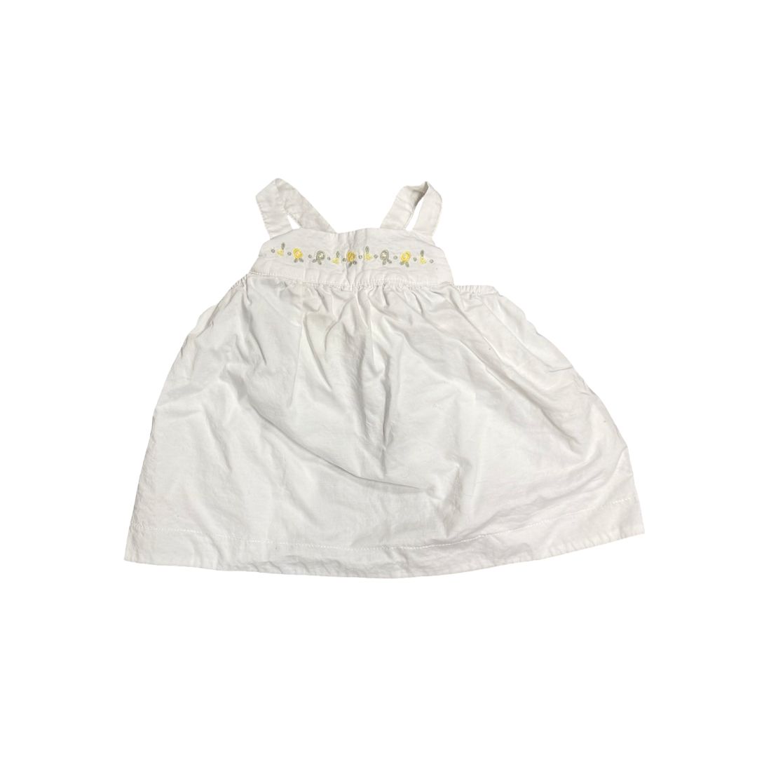 Janie and Jack White Dress w Embroidery, 6-12 months